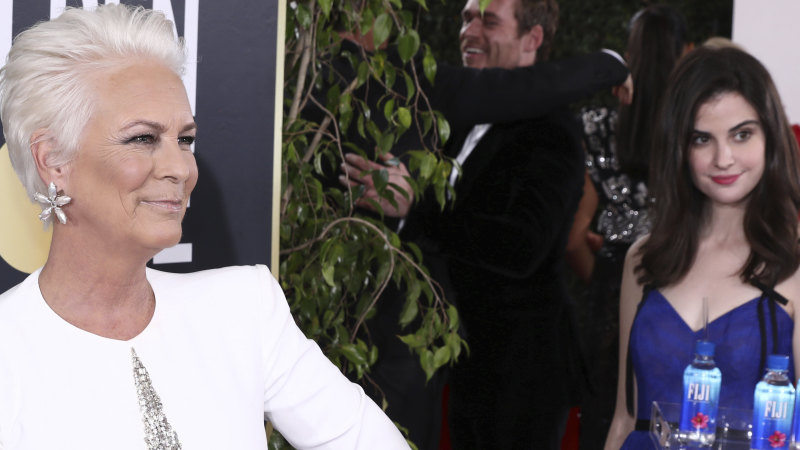 Golden Globes Jamie Lee Curtis Leads Backlash Against Fiji Water Girl For Pr Stunt