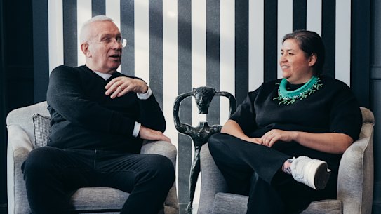Jean Paul Gaultier and Grace Lillian Lee in Paris.