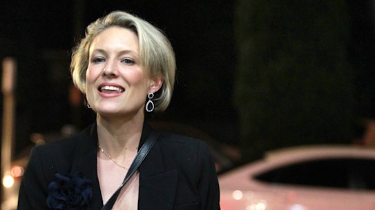 Katherine Deves, Liberal candidate for Warringah, enters the Forestville RSL for an event on Friday April 22.