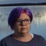 Tania Magoci, a motor neurone disease sufferer, standing by Lake Wyangan, near Griffith in the NSW Riverina.