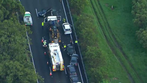 Significant delays on Pacific Motorway after 11-vehicle crash