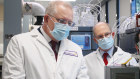 Scott Morrison and government health officials toured AstraZeneca's lab in Sydney last month.