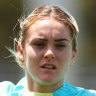 Ellie Carpenter at Matildas training in Perth.