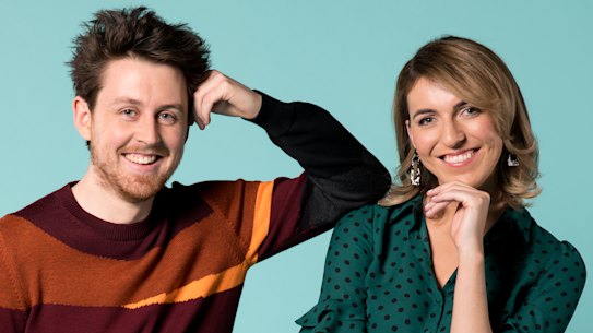 The hosts of The Cheap Seats - Tim McDonald and Melanie Bracewell.