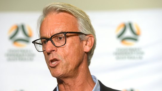 FFA CEO David Gallop addresses the media on Monday.