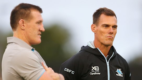 Paul Gallen (left) has retired and coach John Morris has got his work cut out for him.