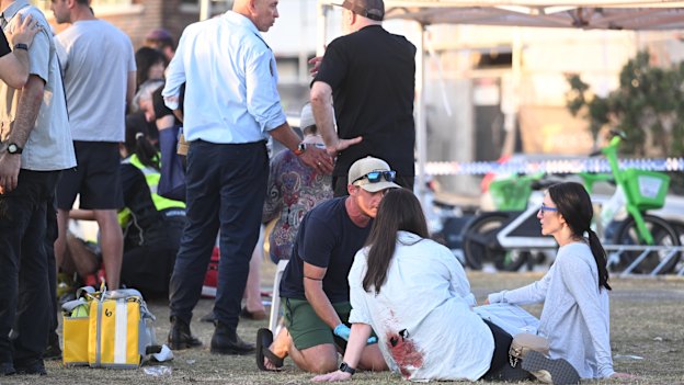 The devastating scene at Bondi Beach after the shooting.