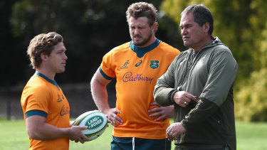 James Slipper (centre) could be forced to start out of position at tight-head prop if the worst comes to pass in Wallabies camp this week.