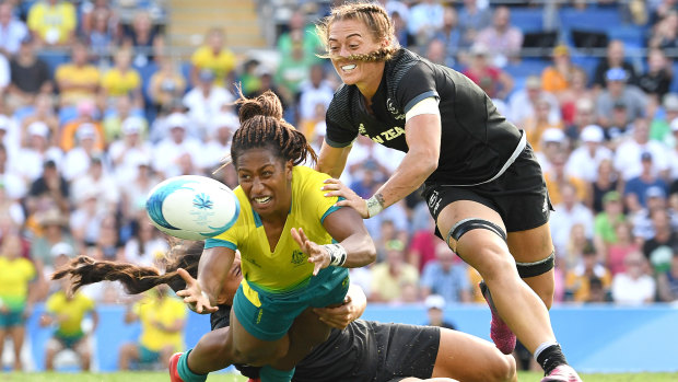 Close: Australia's Ellia Green in action against New Zealand in the Commonwealth Games gold medal match. 