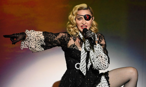 Madonna performs on stage during the Billboard Music Awards in May.