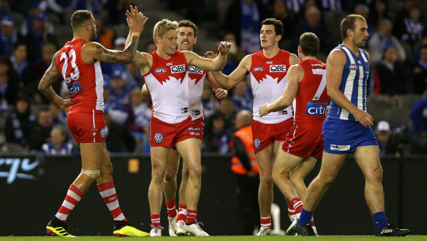 Generation next: Isaac Heeney was part of the young brigade who stepped up in the absence of senior players.