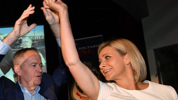 Bill Shorten and ALP candidate for Longman Susan Lamb in Caboolture, Queensland, on Sunday.