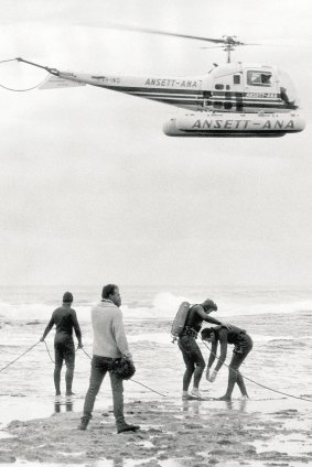 The search for Prime Minister Harold Holt at Cheviot Beach, 1967. 