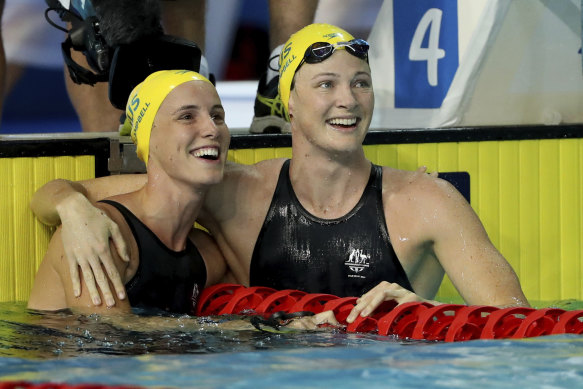 The Sinopharm vaccine will not be made available to Australian athletes such as Cate Campbell, right, and sister Bronte.  