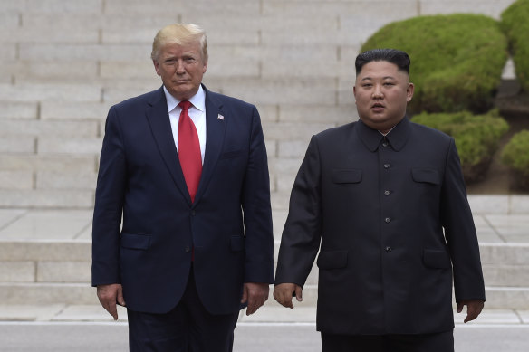 President Donald Trump meets North Korean leader Kim Jong-un in June 2019.