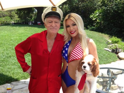 Hugh Hefner and his wife, Crystal. 