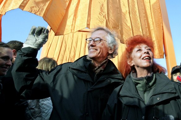 Christo and Jean-Claude at the opening of a project in New York in 2005.