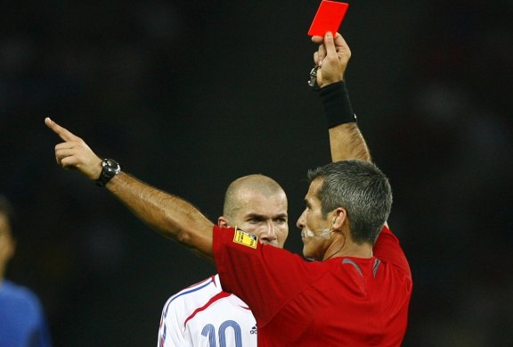 Zinedine Zidane, the French captain, is sent off during the men’s World Cup final in 2006. Ellen van Neerven sees a lesson in racism in his experience.