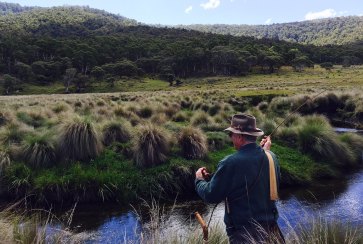 Berislav Maroya, fishing on the Moonbah River, near Jindabyne.