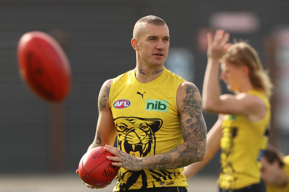 Dustin Martin will return on Saturday against Collingwood after making it through training on Thursday.