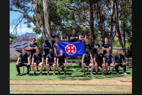 Members of EAM, gathered in a Sydney park to do some MMA training last October.