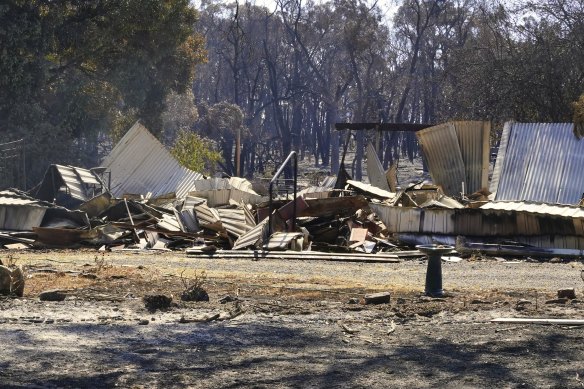 A burnt property near Beaufort on Saturday.