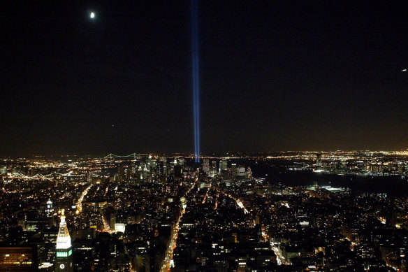 The tribute lights can be seen from right across New York City.