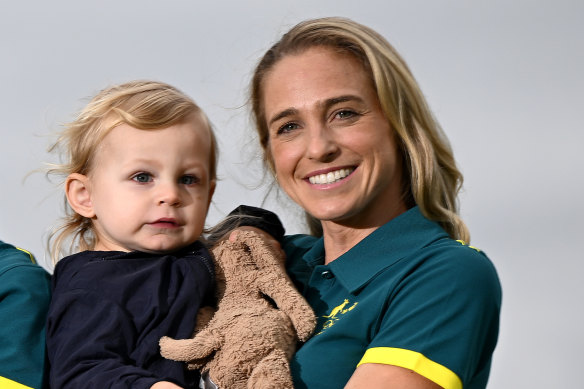 Genevieve Gregson with her son, Archer.