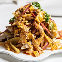 Spiced shredded chicken.