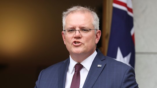 Prime Minister Scott Morrison during a press conference at Parliament House in Canberra on Monday 21 December 2020. 