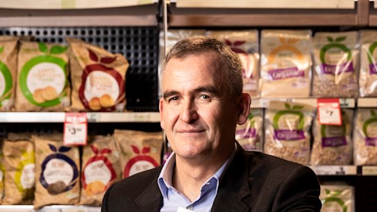 Woolworths CEO Brad Banducci notes apples are cheap.