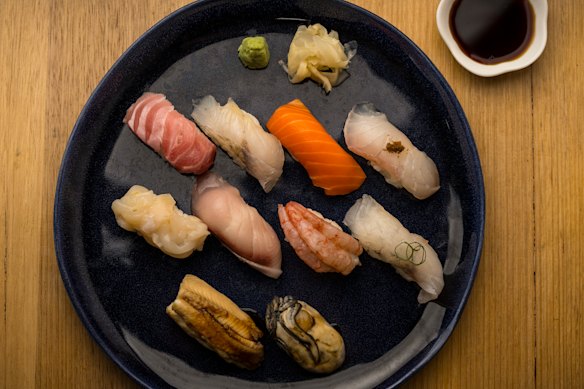 Chef's 10-piece nigiri set.