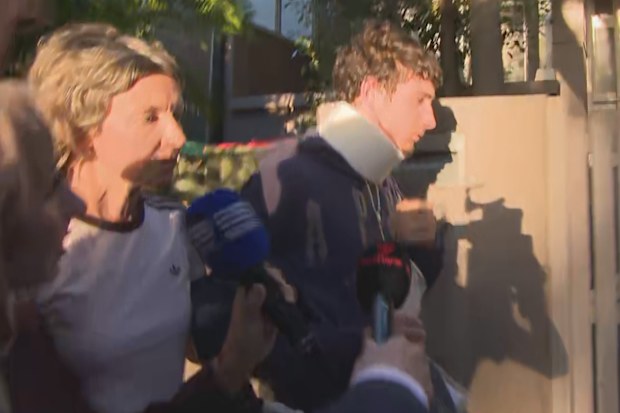 Indika Samarasinghe, 18, was granted bail and has returned to his parents’ home in Sydney’s eastern suburbs wearing a neck brace.