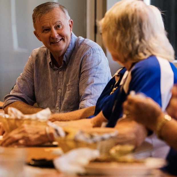 Not a scone in sight: Albanese  visits a local CWA Country Women’s Association meeting at a club in Walkerston near Mackay on January 12. 