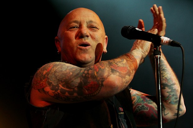 Gary “Angry” Anderson of Rose Tattoo performs on stage during the One Of The Boys - Mick Cocks Benefit at the Enmore Theatre on July 24, 2009