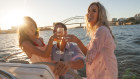 Party on a boat on Sydney harbour.