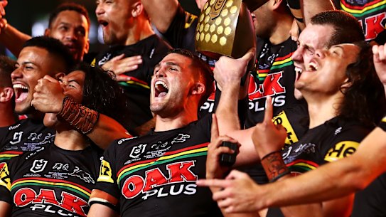 Nathan Cleary, Brian To’o, James Fisher-Harris, Moses Leota and Edwards were all under an injury cloud throughout the finals series, but made a collective pact to put their bodies on the line to give their side the best chance at a premiership.