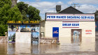 Flood waters in Forbes on Wednesday.