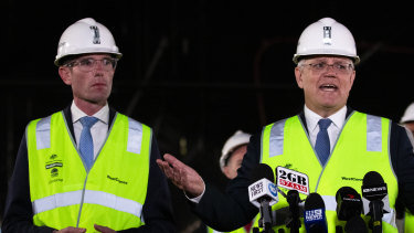 NSW Premier Dominic Perrottet with Prime Minister Scott Morrison last year.