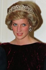 Princess Diana wears the Spencer tiara at Government House in Adelaide in 1985.
