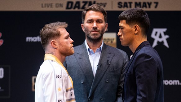 Eddie Hearn has promoted some of boxing’s biggest fighters, including Canelo Alvarez (left) and Dmitry Bivol.