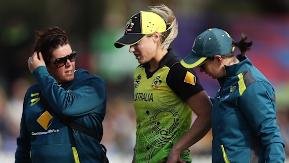 Ellyse Perry following her injury in March.