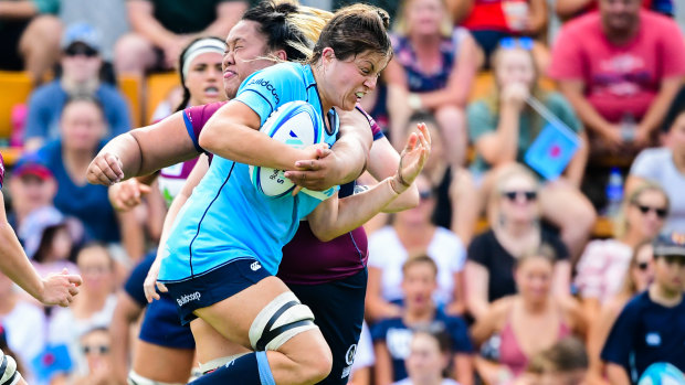 Bust: Wallaroo Grace Hamilton carries for NSW at Leichhardt Oval on Sunday.