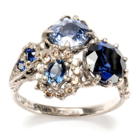 Julia deVille’s sapphire and diamond “Blueberry” ring is at the top of Gabriela’s wish list.