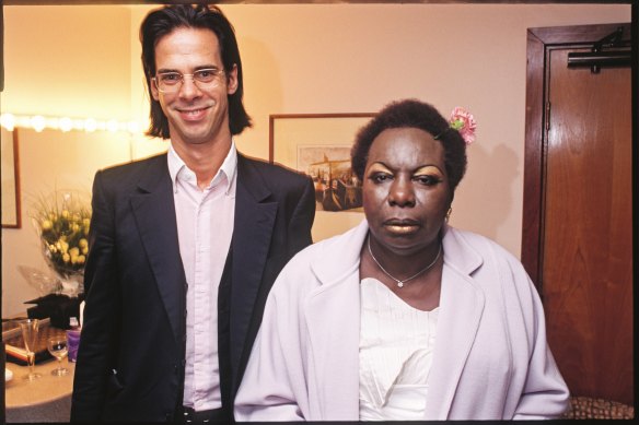 Nick Cave and Nina Simone in Nina’s dressing room at the Meltdown Festival in 1999.