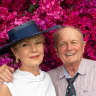 Katie Paige and Gerry Harvey at the Magic Millions at the Gold Coast Turf Club on Saturday.
