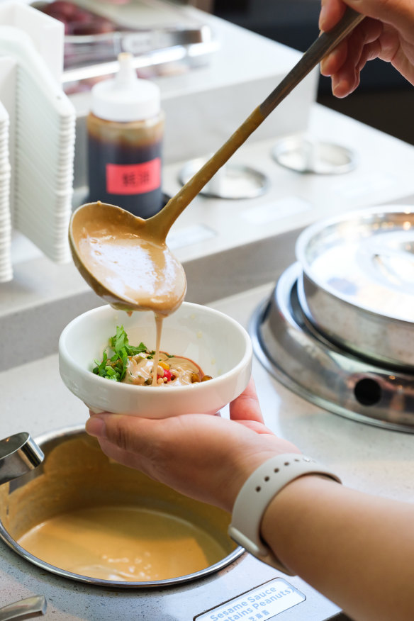 Choose from a range of condiments.