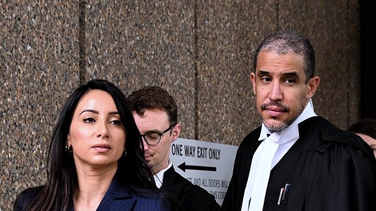 Lattouf arrives at the Federal Court with her legal team on Thursday.