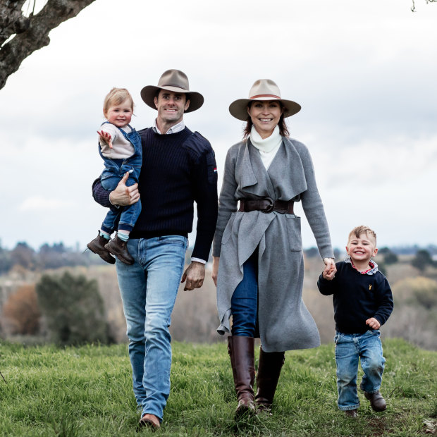 Stephanie Trethewey with her husband Sam and two children.