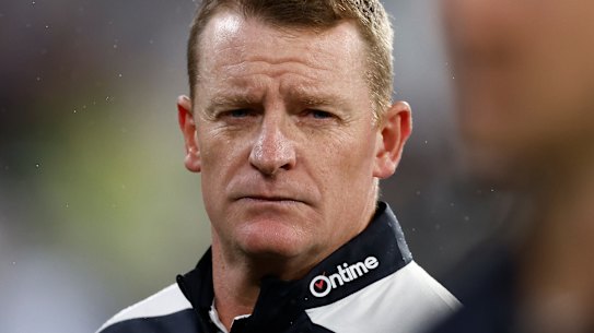 Blues coach Michael Voss says pointed conversations would be held this week with players struggling to perform.